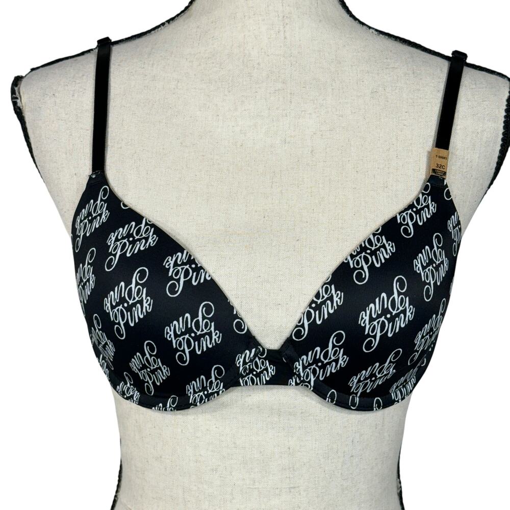 Victoria’s Secret PINK SZ 32C T-Shirt Bra Lightly Lined Wired Molded Adjustable